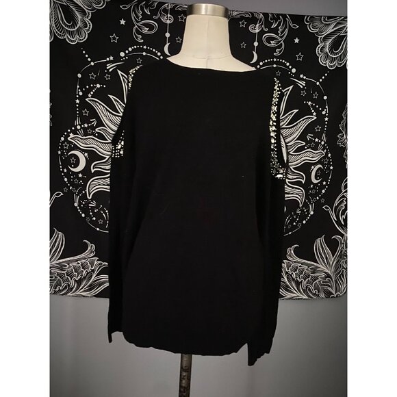 NWT INC Cold Shoulder Jewel Cutout Sweater Large - Picture 4 of 4